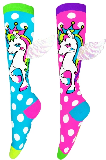 Șosete înalte trăsnite cu unicorn zburător MADMIA