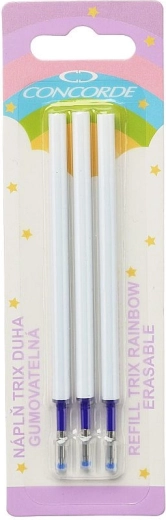 Rezerve gumabile pentru stilou cu gel CONCORDE Trix Curcubeu, albastru, 3 buc.