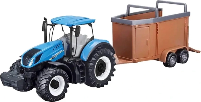 Bburago FarmLand tractor metalic cu remorcă și volantă, 10 cm, sortiment - 1 bucată