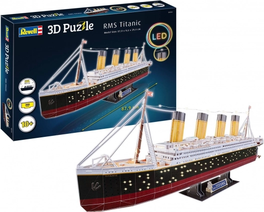 Revell rms titanic ediție led puzzle 3d model navă
