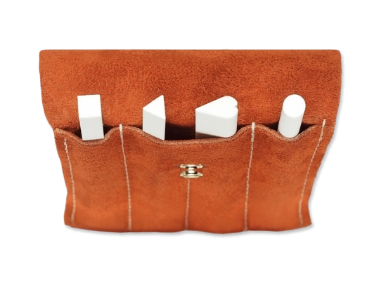 Set de pile ceramice SPYDERCO în husă de piele întoarsă