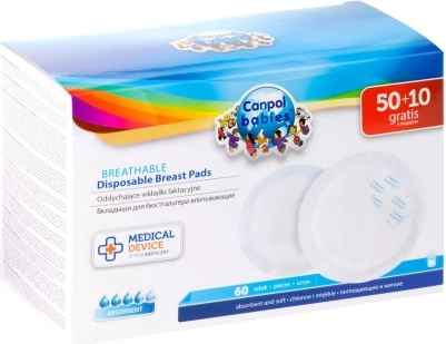 Canpol babies tampoane pentru sâni modelate, respirabile 3D, 60 buc (50 + 10 gratuit)