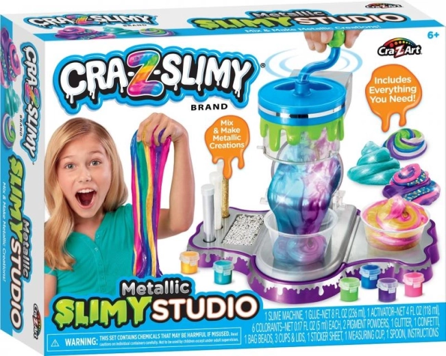 Fabrică de slime cu mixer manual – culori metalice
