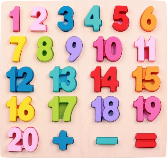 2Kids Toys puzzle din lemn cu piese de inserat matematică – numărare mare