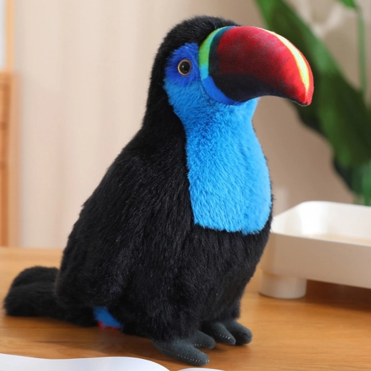 Tucan de pluș – albastru, 35 cm
