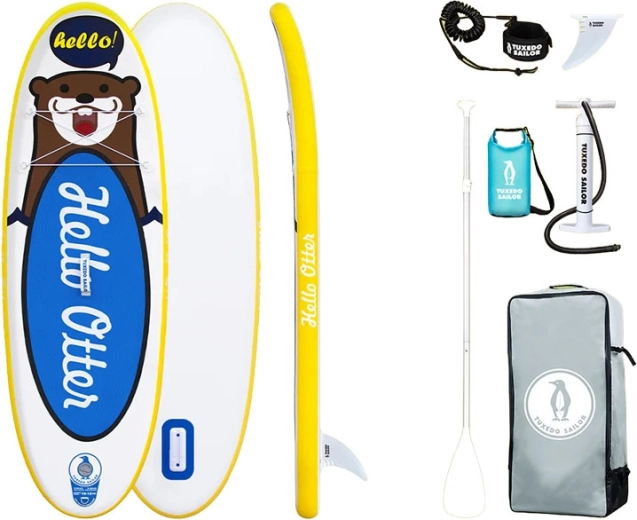 Paddleboard gonflabil pentru copii FunWater Tuxedo Sailor 240 cm (albastru)