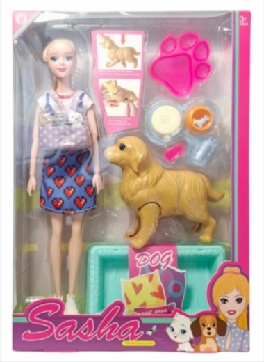 Păpușă cu câine și cățeluși – naștere interactivă