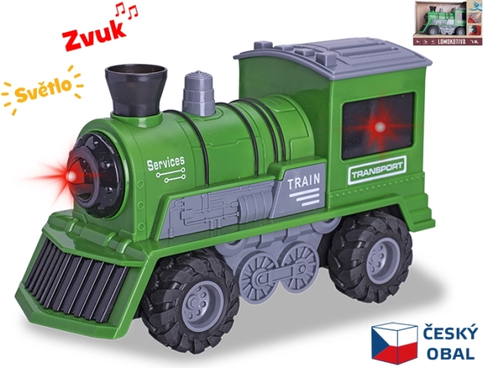 Locomotivă verde 22,5 cm la scară 1:16 cu lumini și sunete