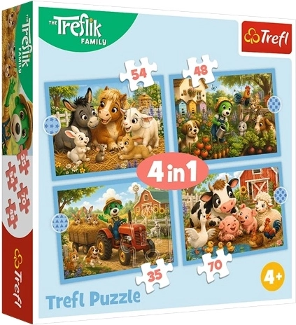 Puzzle 4 în 1 Plimbare în familie