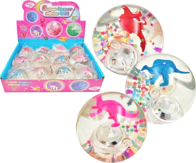 Mingea săritoare cu dinozaur 6,5 cm