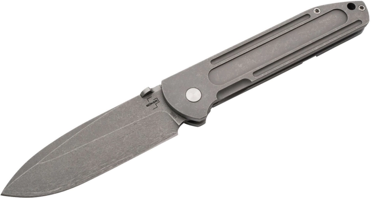 Böker Plus Evade cuțit de buzunar 9 cm cu finisaj stonewash și clips