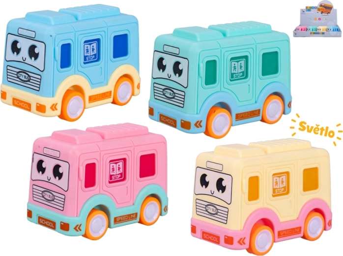 Autobuz cu mecanism de inerție și efecte luminoase 8,5 cm