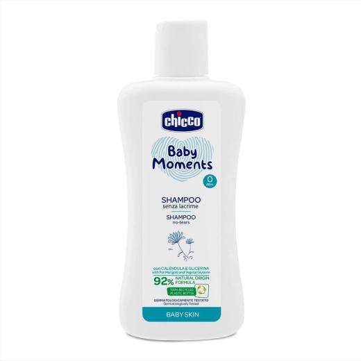 Chicco șampon pentru copii Baby Moments 92% ingrediente de origine naturală 200 ml