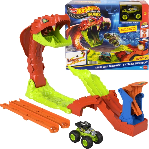 Hot Wheels Monster Trucks Snake Slam Takedown set de joacă cu camionul BONE SHAKER