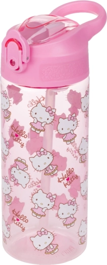 Sticlă de băut din tritan cu pai Hello Kitty Sweet Leopard 500 ml BAAGL