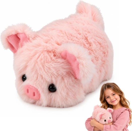 Purceluș de pluș roz pentru îmbrățișat, 16 cm