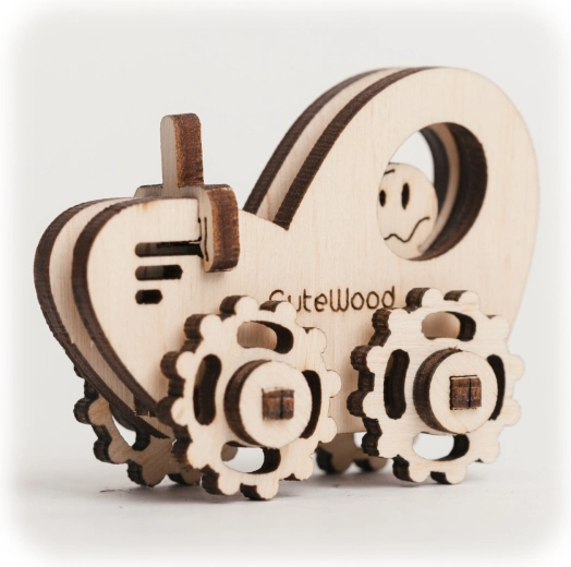 CuteWood puzzle 3D din lemn – tractor