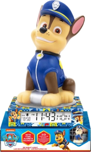 Veioză de noapte cu ceas deșteptător și calendar PAW PATROL – figurină 3D