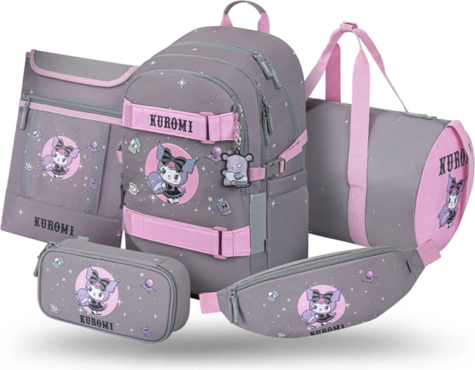 Set școlar 5 piese Baagl Skate Kuromi Grey