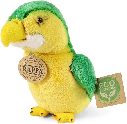 Papagal de pluș verde Rappa, 15 cm, ECO-FRIENDLY