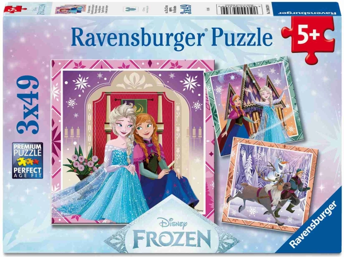 Puzzle Ravensburger Disney: Regatul de gheață 3x49 piese
