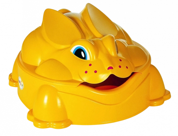 Ladă de nisip Iepuraș galbenă cu Capac