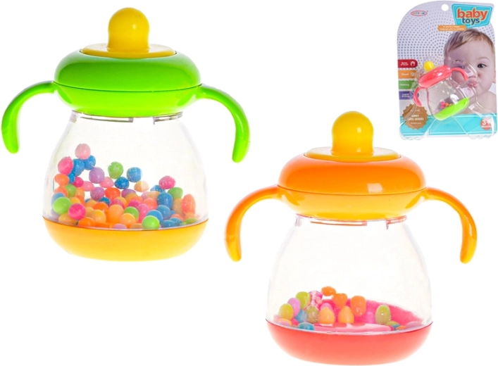 Zornăitoare în formă de sticluță 8 cm, de la 3 luni+, 3 culori