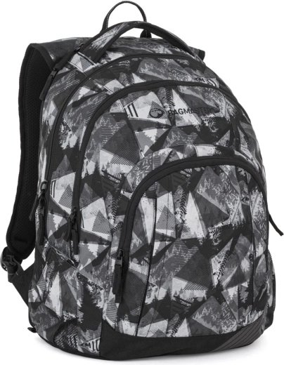 Rucsac pentru studenți Bagmaster Lincoln alb-negru