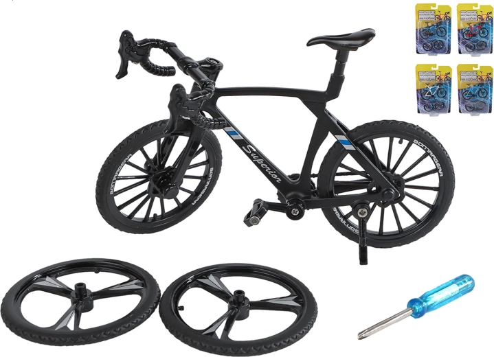 Model metalic de bicicletă de curse cu roți de rezervă, 10,5 cm