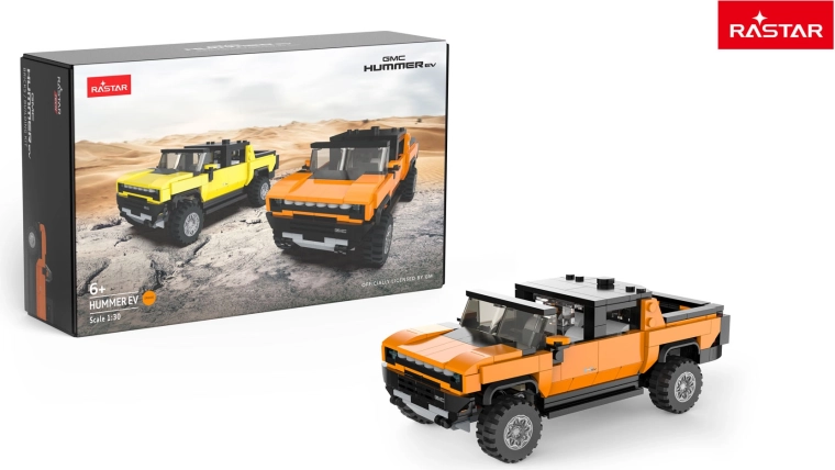 Set de construcție auto Hummer EV Rastar 1:30 portocaliu