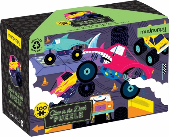 Puzzle Monster Trucks luminoase de la Mudpuppy - 100 piese