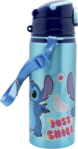 Disney Stitch sticlă pentru copii din aluminiu, tip pop-up, pentru băut cu pai 730 ml - 1 bucată