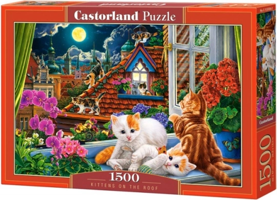 Puzzle 1500 de piese Pisicuțe pe acoperiș