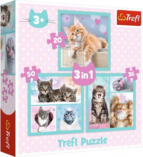 Puzzle 3 în 1 – animăluțe drăgălașe TREFL