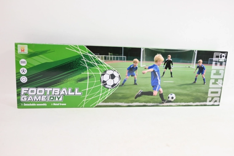 Poartă de fotbal metalică 123 × 77 cm cu minge și pompă