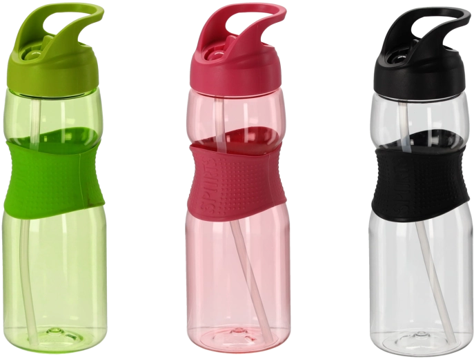 Sticlă de apă cu pai 730 ml – mix de culori