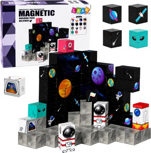 Cuburi magnetice de construcție cosmos 3D 100 piese
