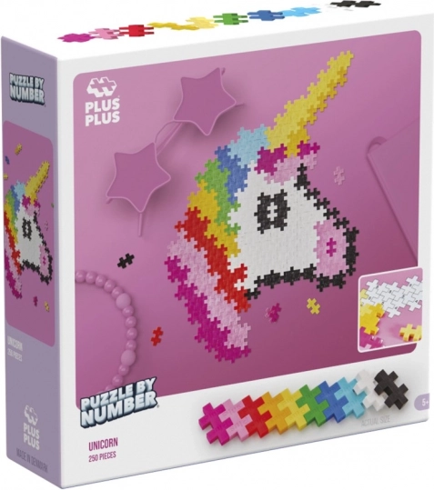 Plus Plus Puzzle după numere - Unicorn 250 buc