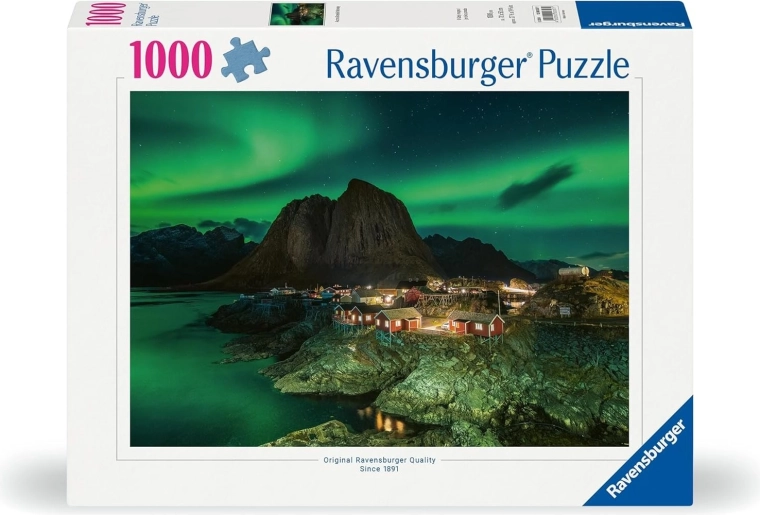 Puzzle Ravensburger aurora boreală deasupra Hamnøy – 1000 de piese