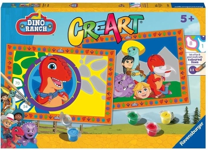 Ravensburger CreArt Junior Dino Ranch – pictură pe numere pentru copii