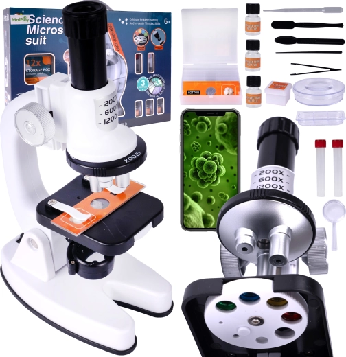 Microscop digital led1200 – set științific pentru copii cu accesorii