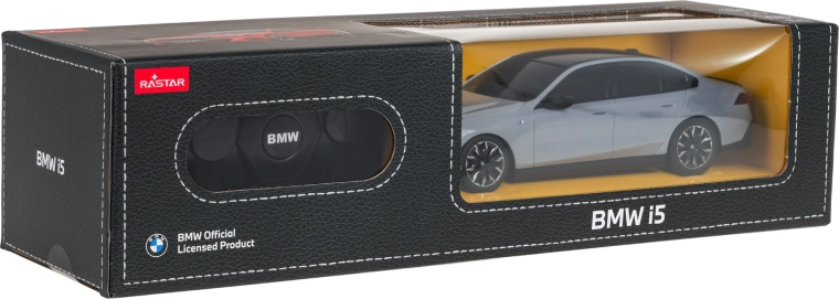 Mașină BMW i5 Rastar cu telecomandă, scara 1:24, roșie