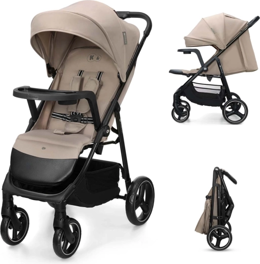 Cărucior sport Kinderkraft Trig 3 cu tăviță stone beige