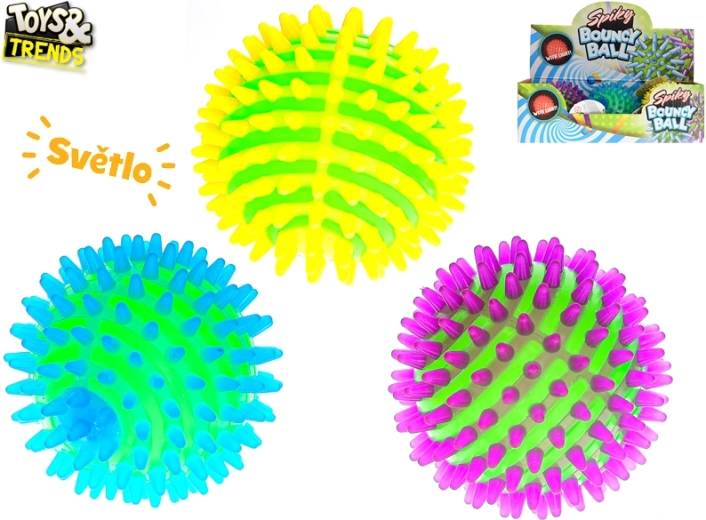 Minge săltăreață luminoasă cu țepi moi 9 cm