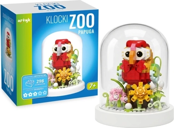 Micro set de construcție ZOO papagal sub cupolă