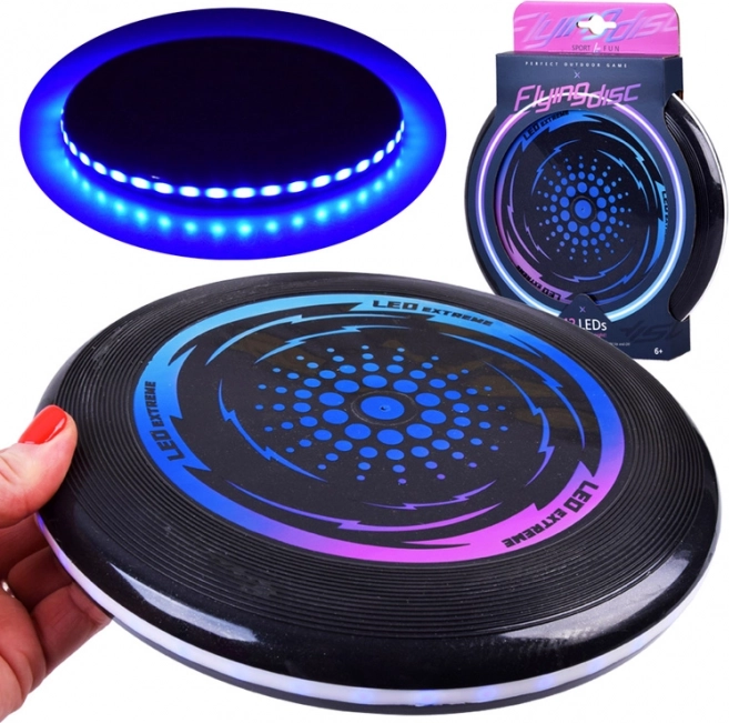 Disc frisbee LED luminos 23 cm pentru distracție nocturnă