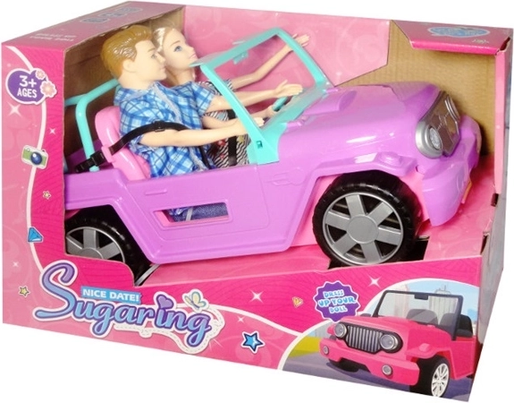 Cabriolet roz cu două păpuși