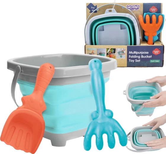 Găleată pliabilă din silicon cu greblă și lopățică WOOPIE 5 l