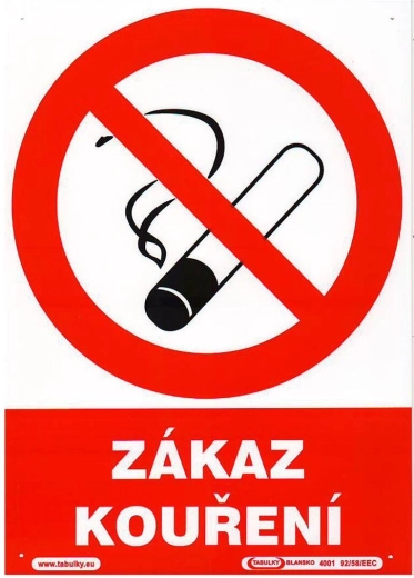Tabelă Interzis fumatul A4 plastic 210 × 297 mm