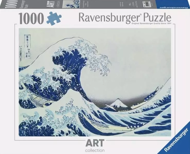 Puzzle Ravensburger Art Collection: Marele val de la Kanagawa – 1000 de piese